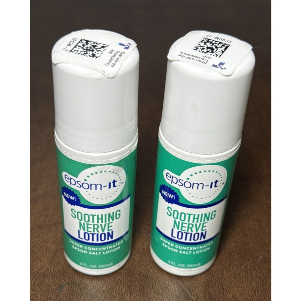 2 Epsom It Soothing Nerve Lotion Super Concentrated Salt Lotion 3 oz Roller Ball